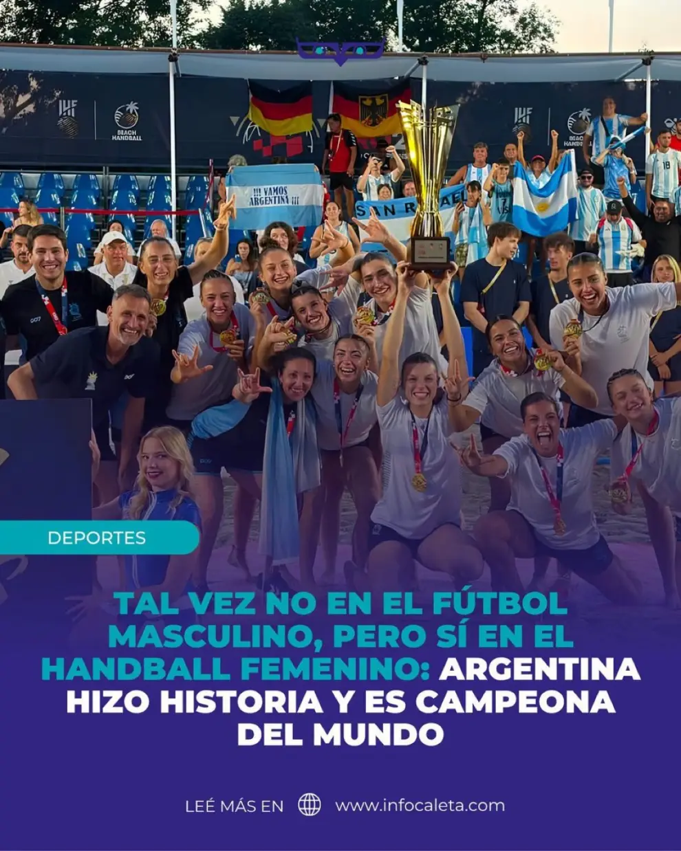 La Selección argentina de handball femenino, campeona del Mundo.