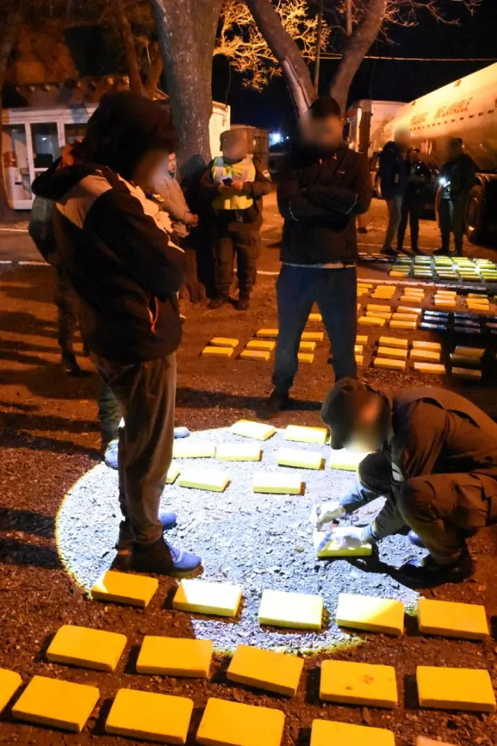 Los "ladrillos" con cocaína secuestrados.