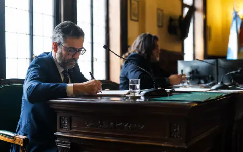 Carlos Nicolás Escandar durante una audiencia en el Juzgado Federal 